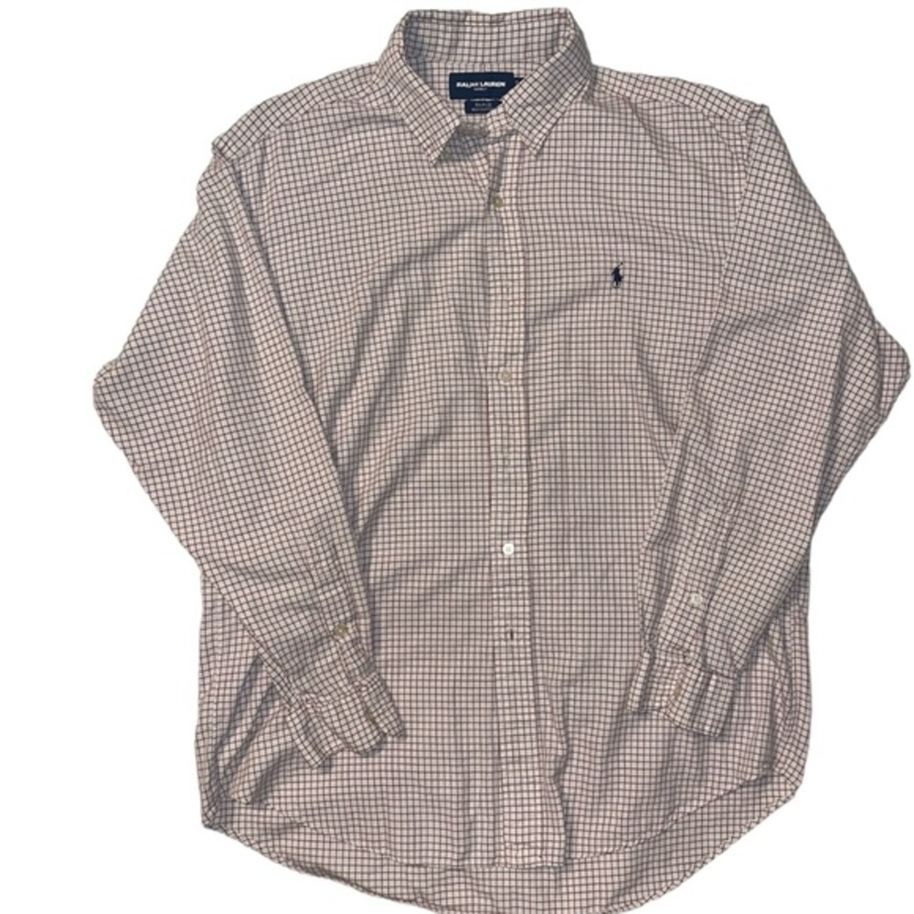 Ralph Lauren Golf Blake 100% Cotton Windowpane Button Down Shirt Size Large